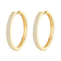 18k Gold Plated 30mm Hoop Earrings Created with Zircondia® Crystals