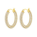 18k Gold Plated 30mm Pave Hoop Earrings Created with Zircondia® Crystals
