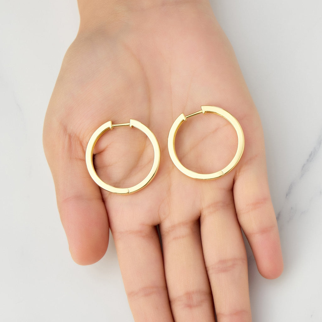 18k Gold Plated 30mm Plain Hoop Earrings