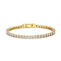 18k Gold Plated 3mm Tennis Bracelet Created with Zircondia® Crystals