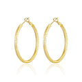 18k Gold Plated 40mm Diamond Cut Hoop Earrings