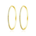 18k Gold Plated 50mm Hoop Earrings Created with Zircondia® Crystals
