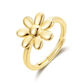18k Gold Plated Adjustable Daisy Ring