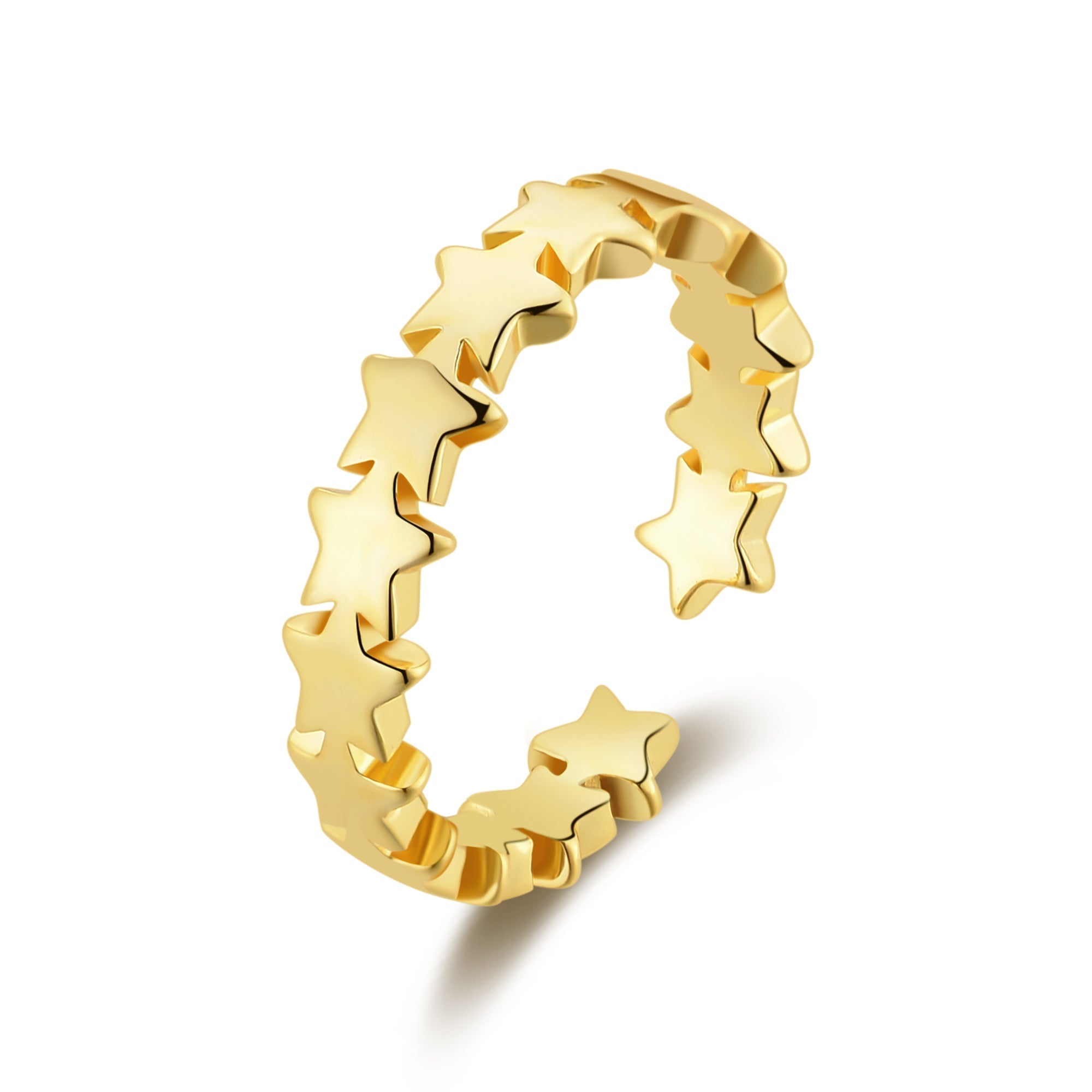 18k Gold Plated Adjustable Star Band Ring