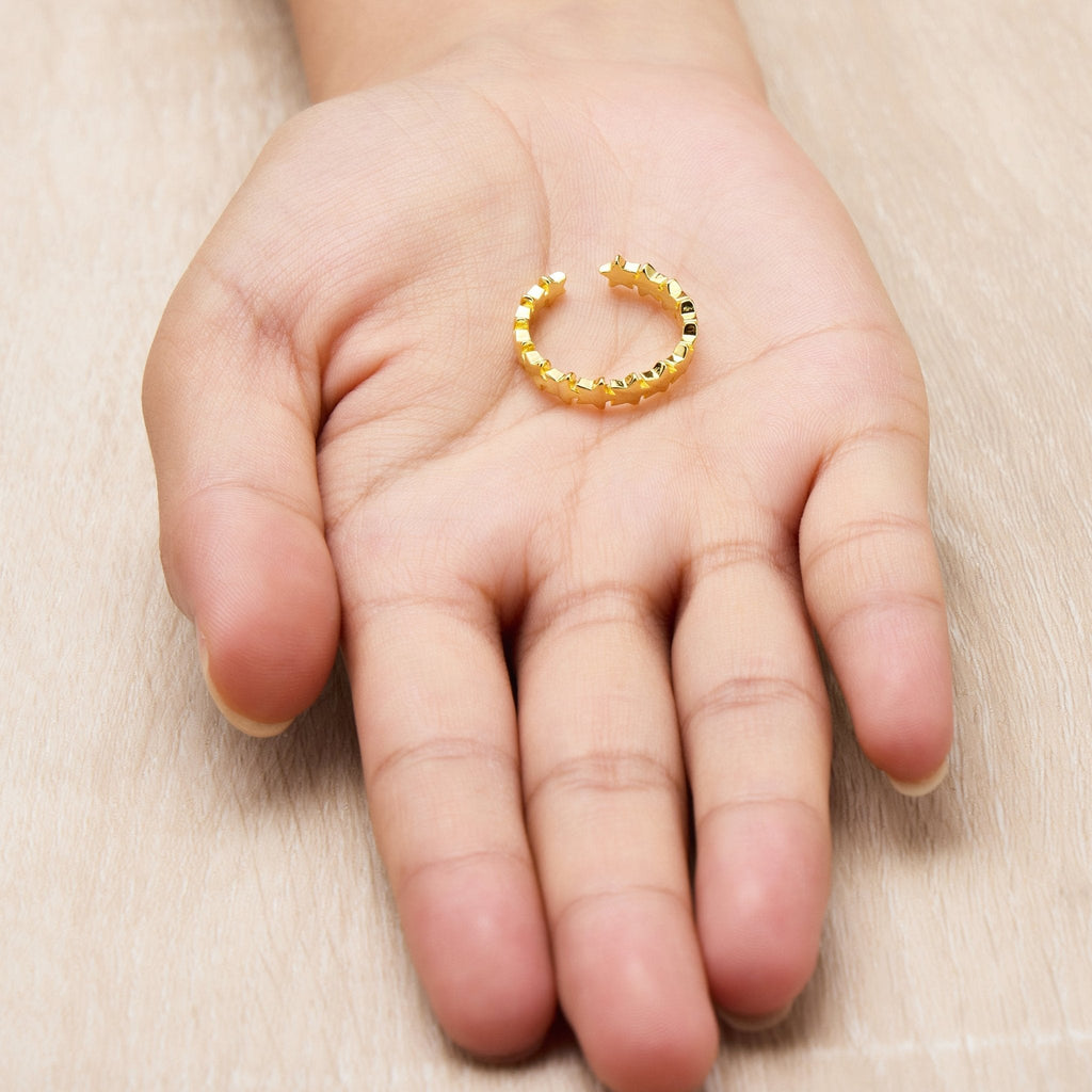 18k Gold Plated Adjustable Star Band Ring