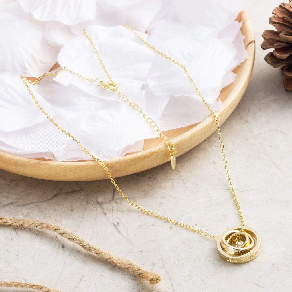18k Gold Plated Always My Mother Quote Necklace Created with Zircondia® Crystals