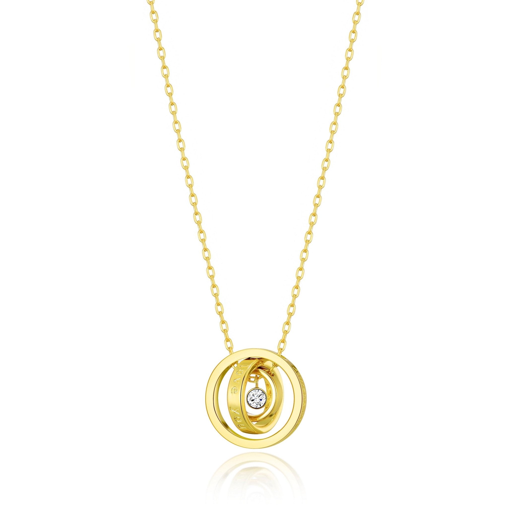 18k Gold Plated Always My Mother Quote Necklace Created with Zircondia® Crystals
