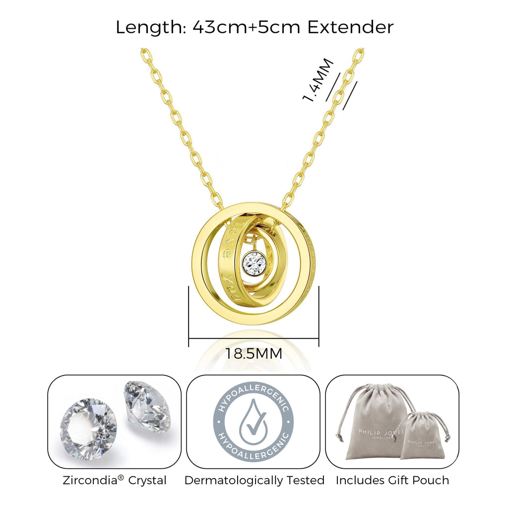 18k Gold Plated Always My Mother Quote Necklace Created with Zircondia® Crystals