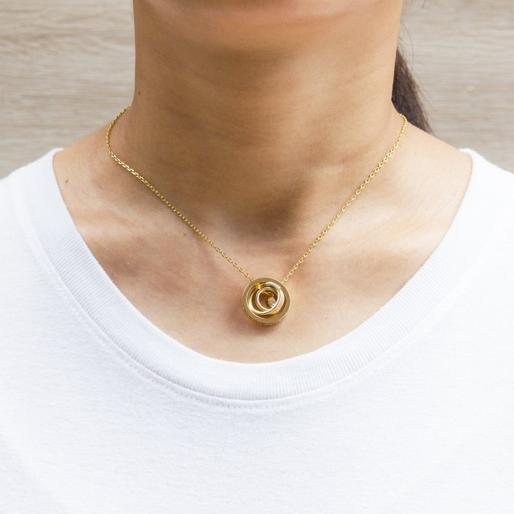 18k Gold Plated Always My Mother Quote Necklace Created with Zircondia® Crystals