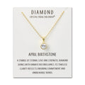 18k Gold Plated April (Diamond) Birthstone Necklace Created with Zircondia® Crystals