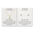 18k Gold Plated April (Diamond) Birthstone Necklace & Earrings Set Created with Zircondia® Crystals