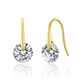 18k Gold Plated Atlas Earrings Created with Zircondia® Crystals