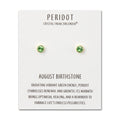 18k Gold Plated August (Peridot) Birthstone Earrings Created with Zircondia® Crystals