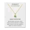 18k Gold Plated August (Peridot) Birthstone Necklace Created with Zircondia® Crystals