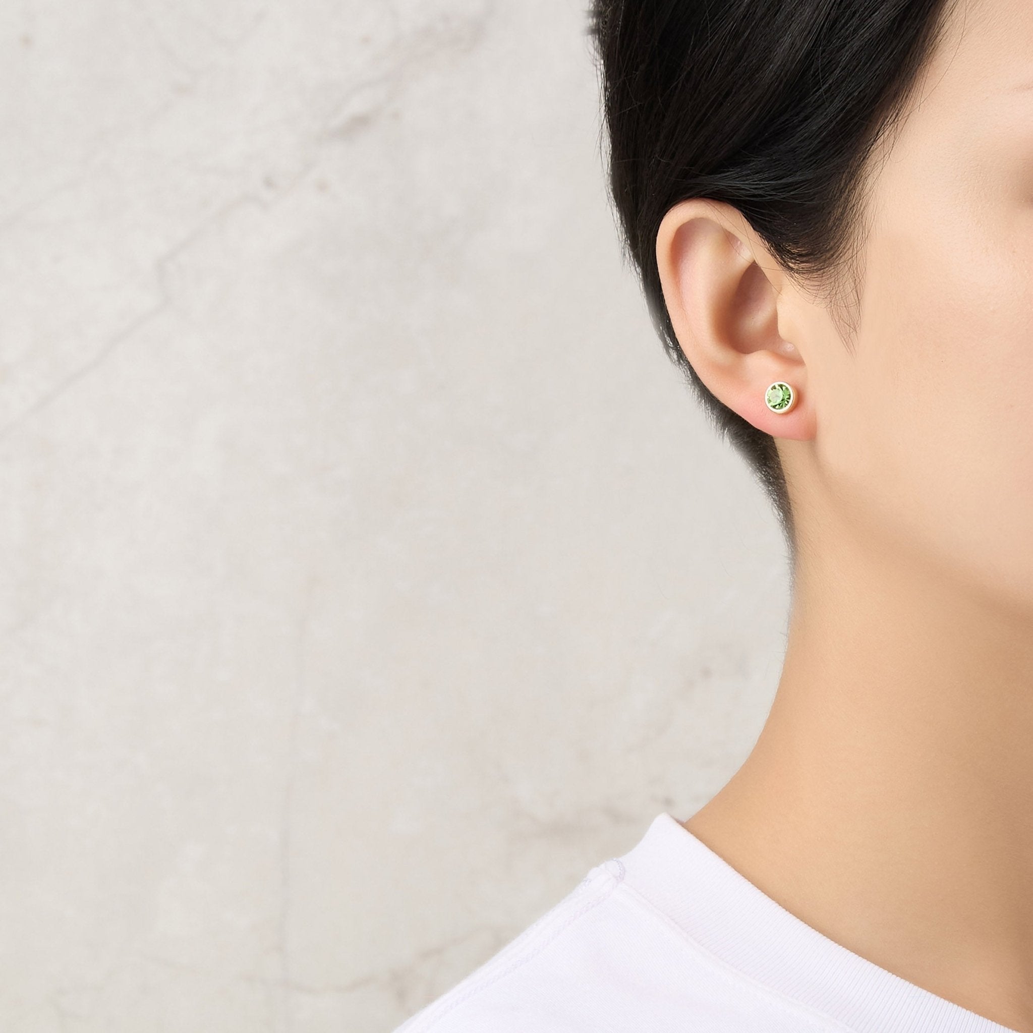 18k Gold Plated August (Peridot) Birthstone Necklace & Earrings Set Created with Zircondia® Crystals