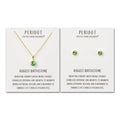 18k Gold Plated August (Peridot) Birthstone Necklace & Earrings Set Created with Zircondia® Crystals