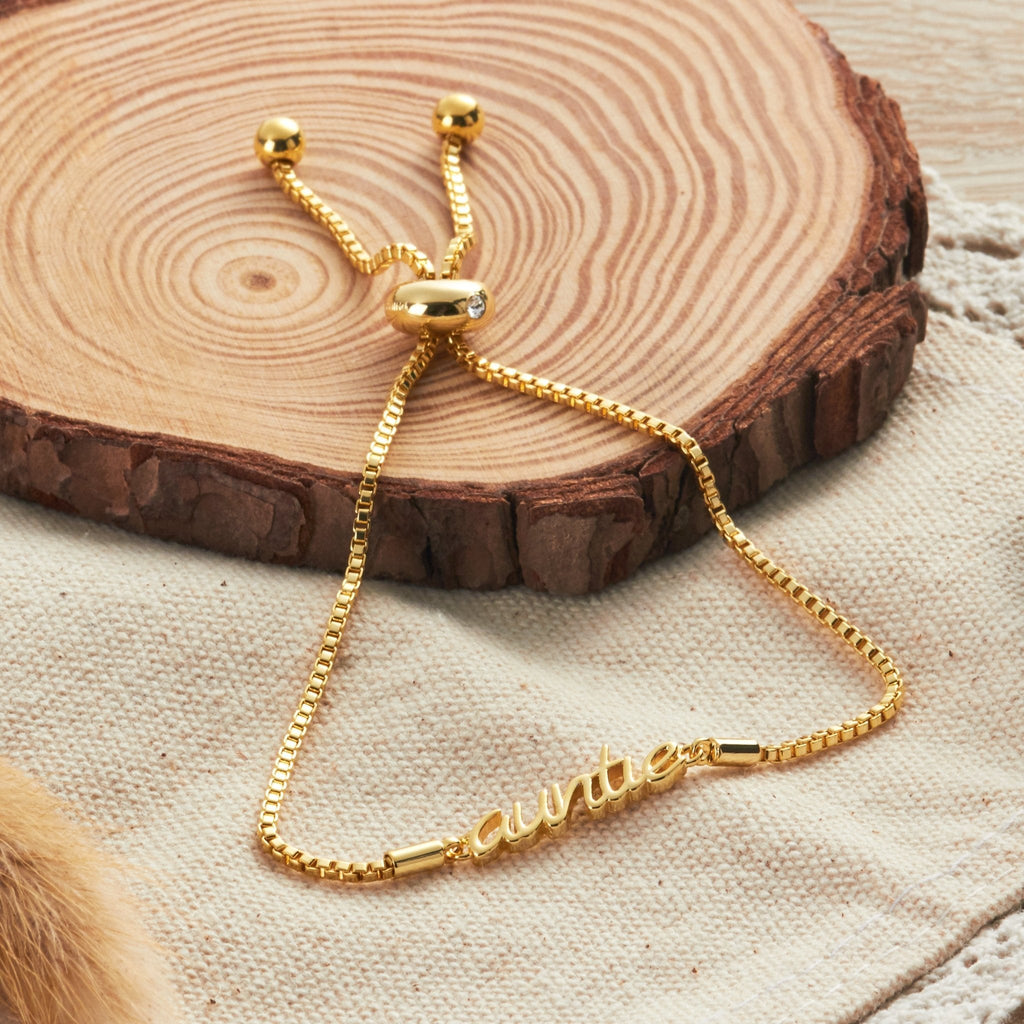 18k Gold Plated Auntie Bracelet Created with Zircondia® Crystals
