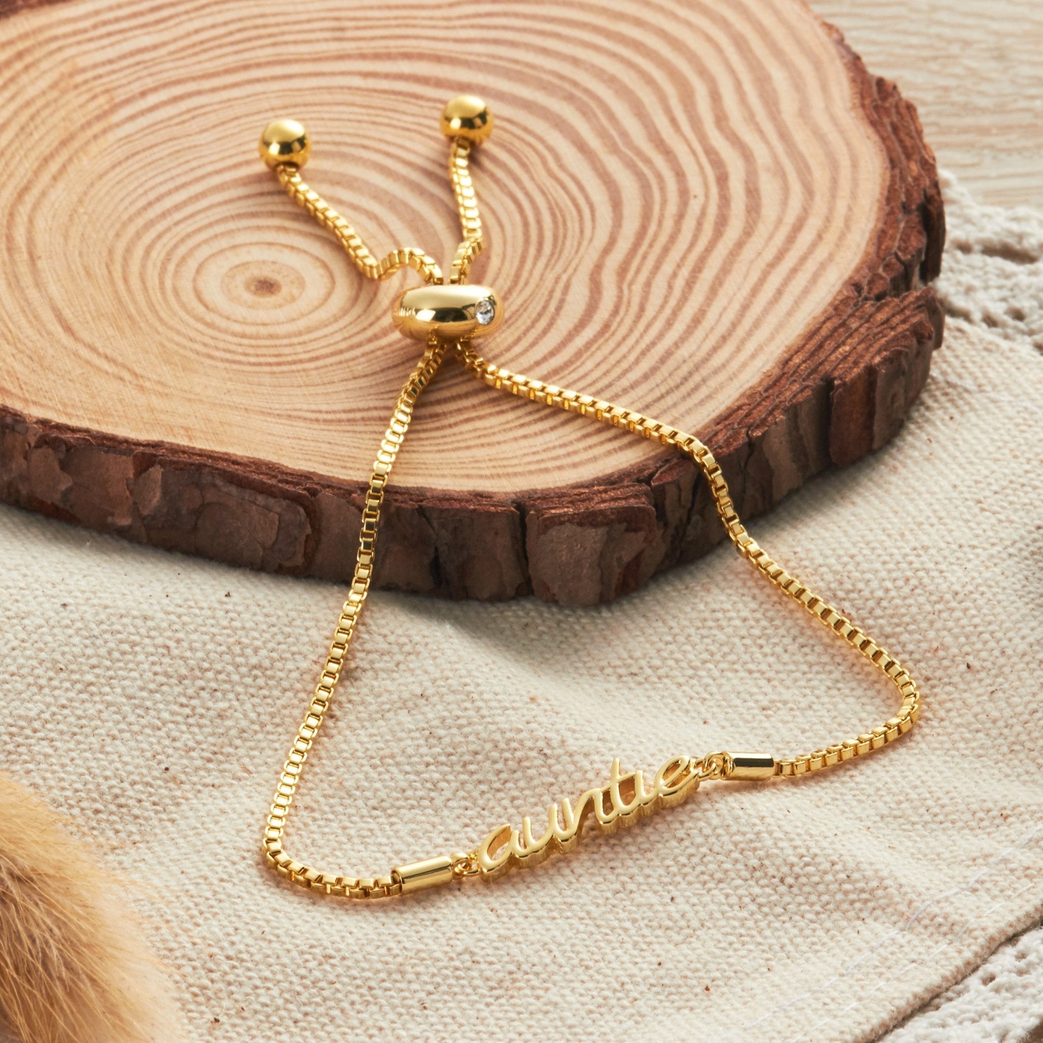 18k Gold Plated Auntie Bracelet Created with Zircondia® Crystals