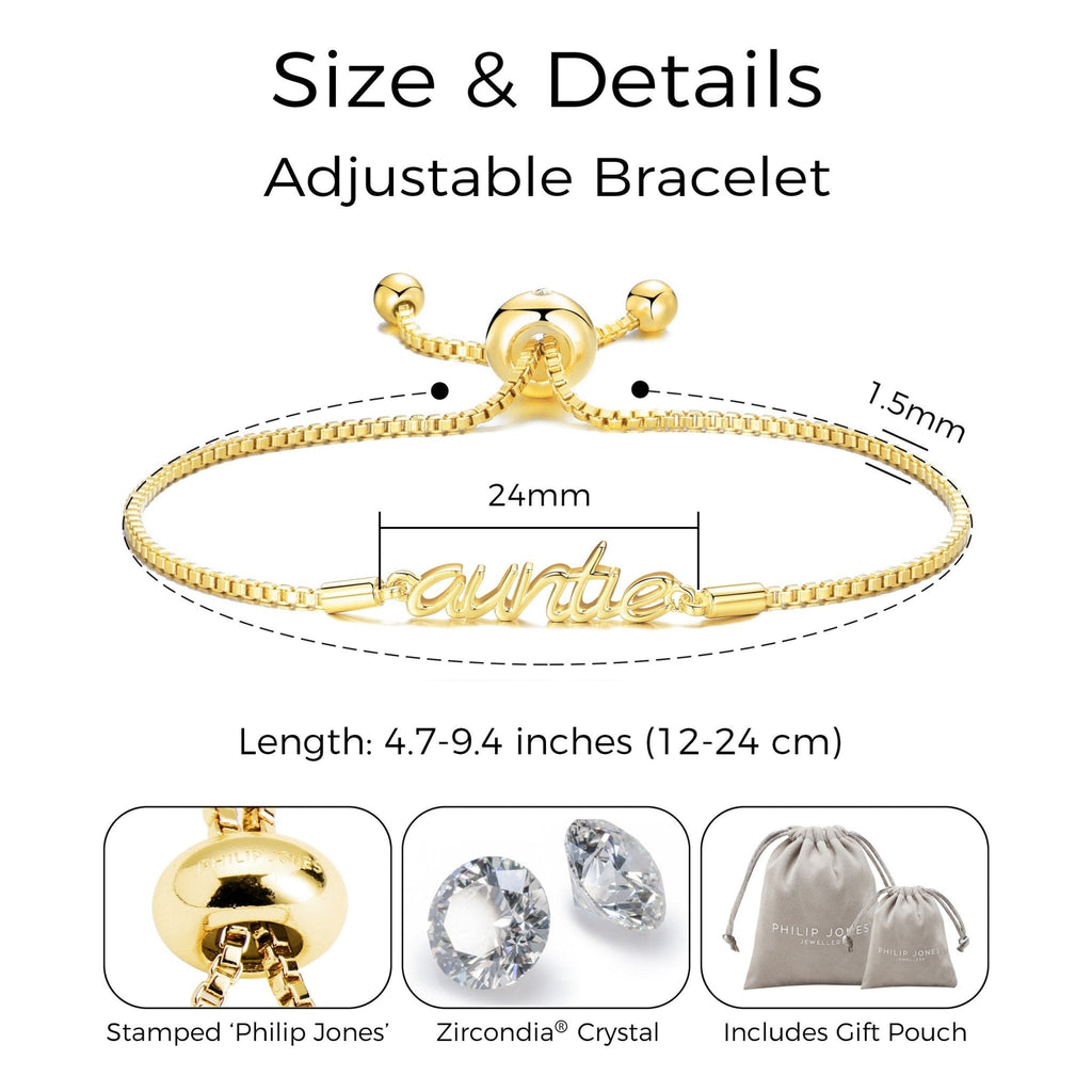 18k Gold Plated Auntie Bracelet Created with Zircondia® Crystals