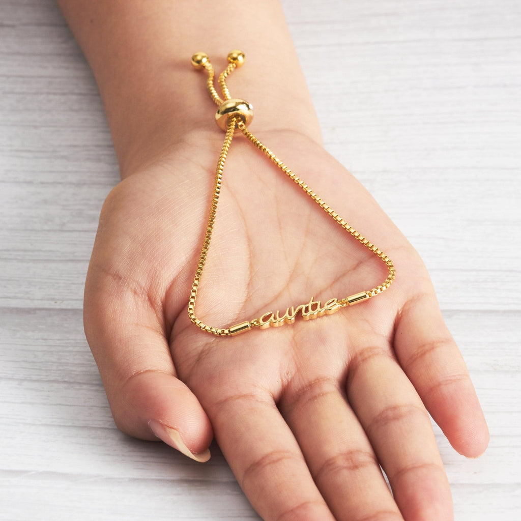 18k Gold Plated Auntie Bracelet Created with Zircondia® Crystals