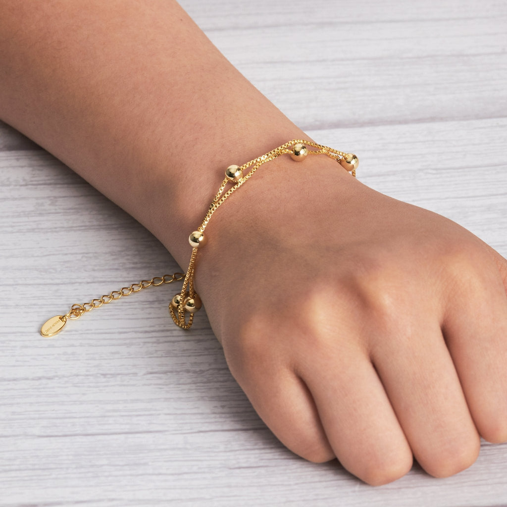 18k Gold Plated Ball Bracelet