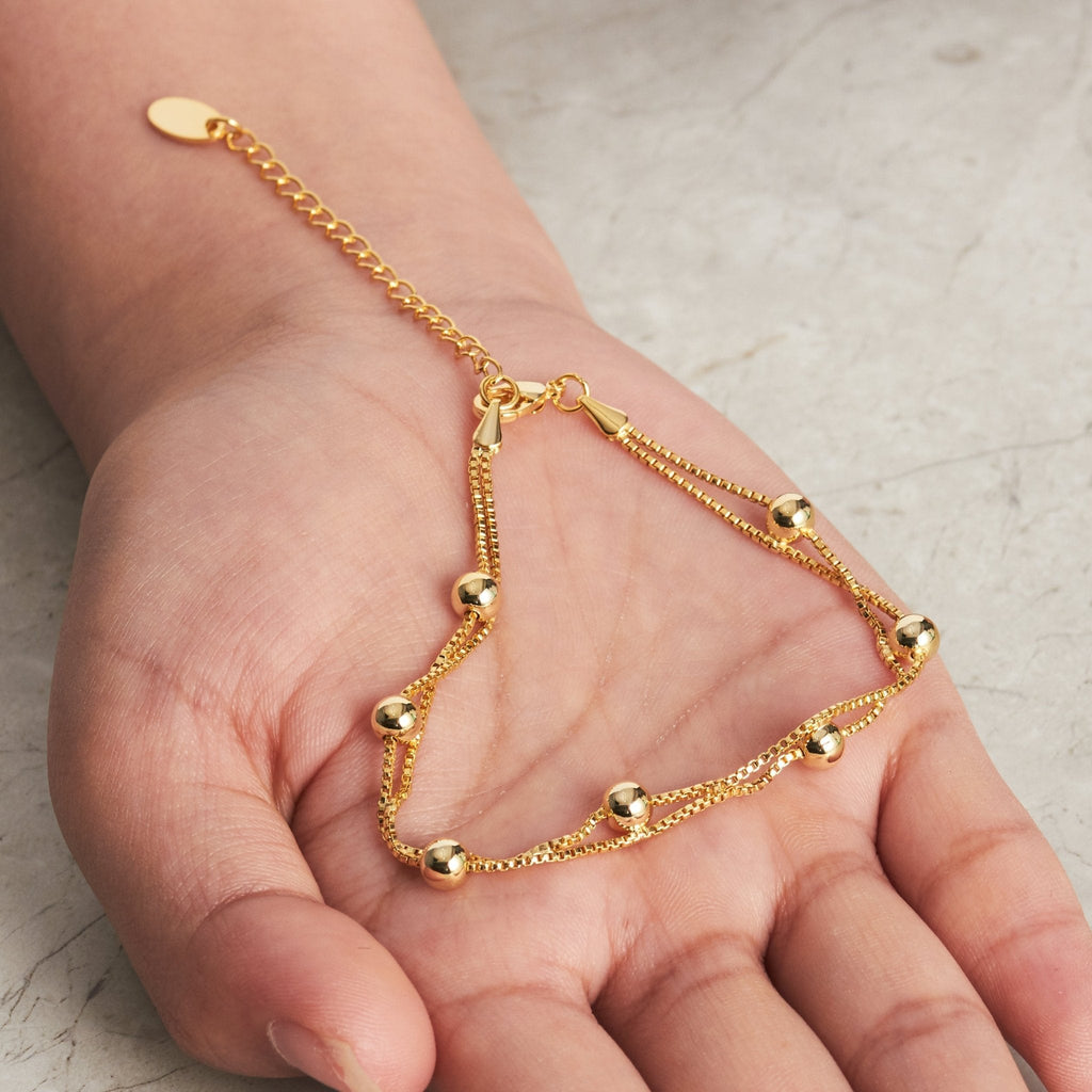 18k Gold Plated Ball Bracelet