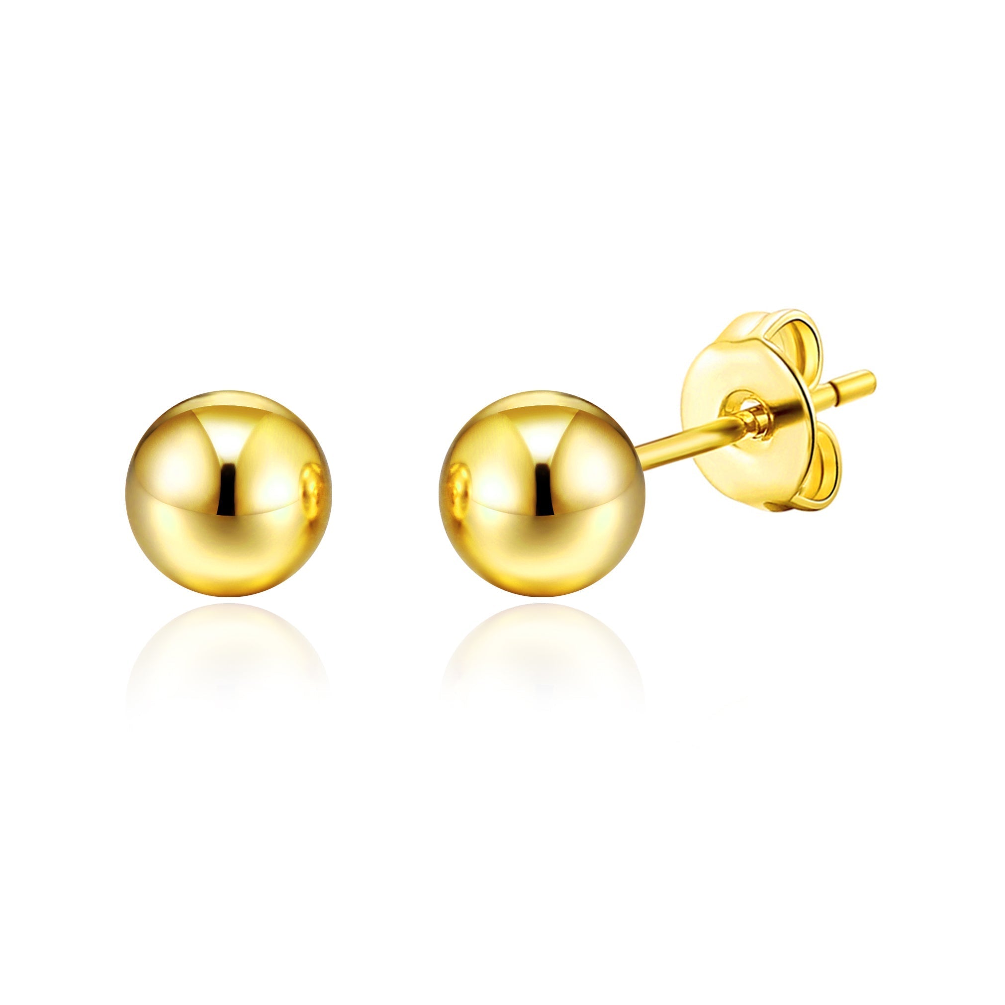 18k Gold Plated Ball Stud Earrings