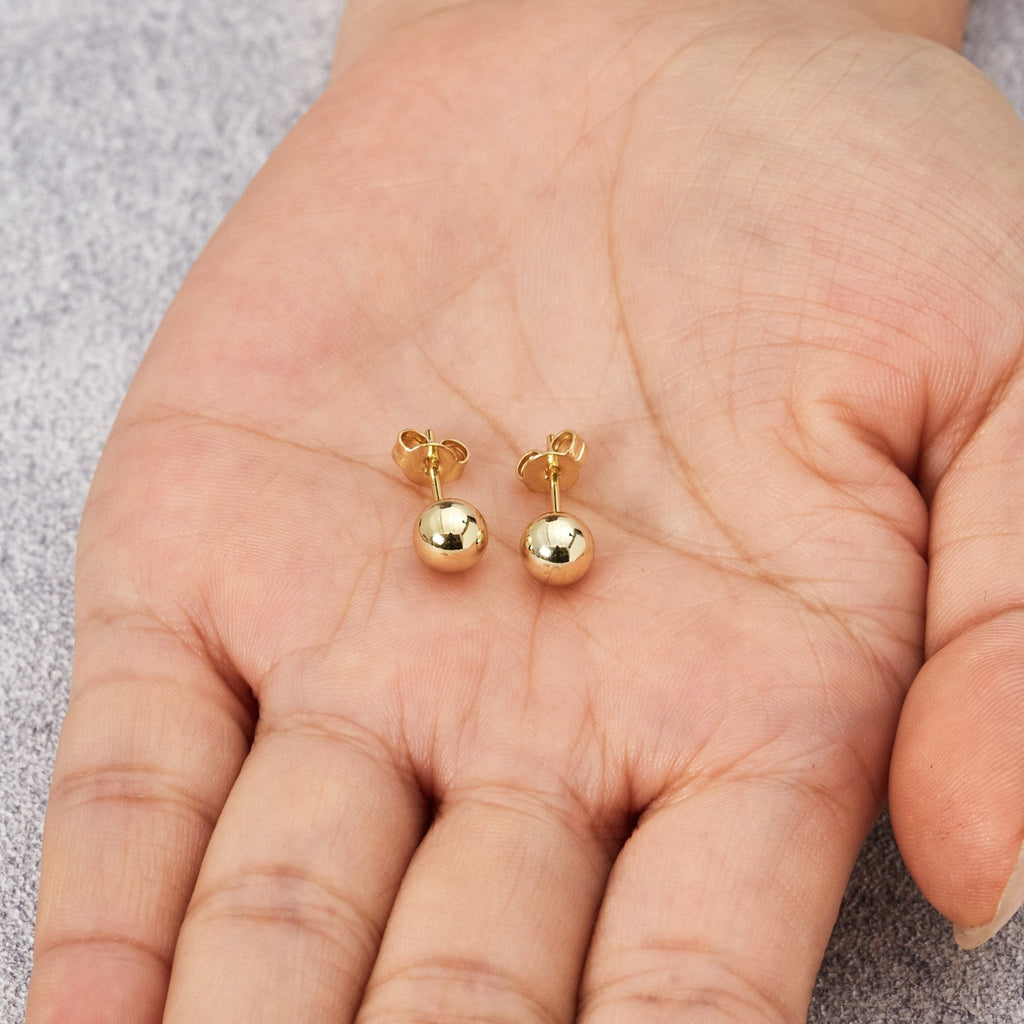 18k Gold Plated Ball Stud Earrings