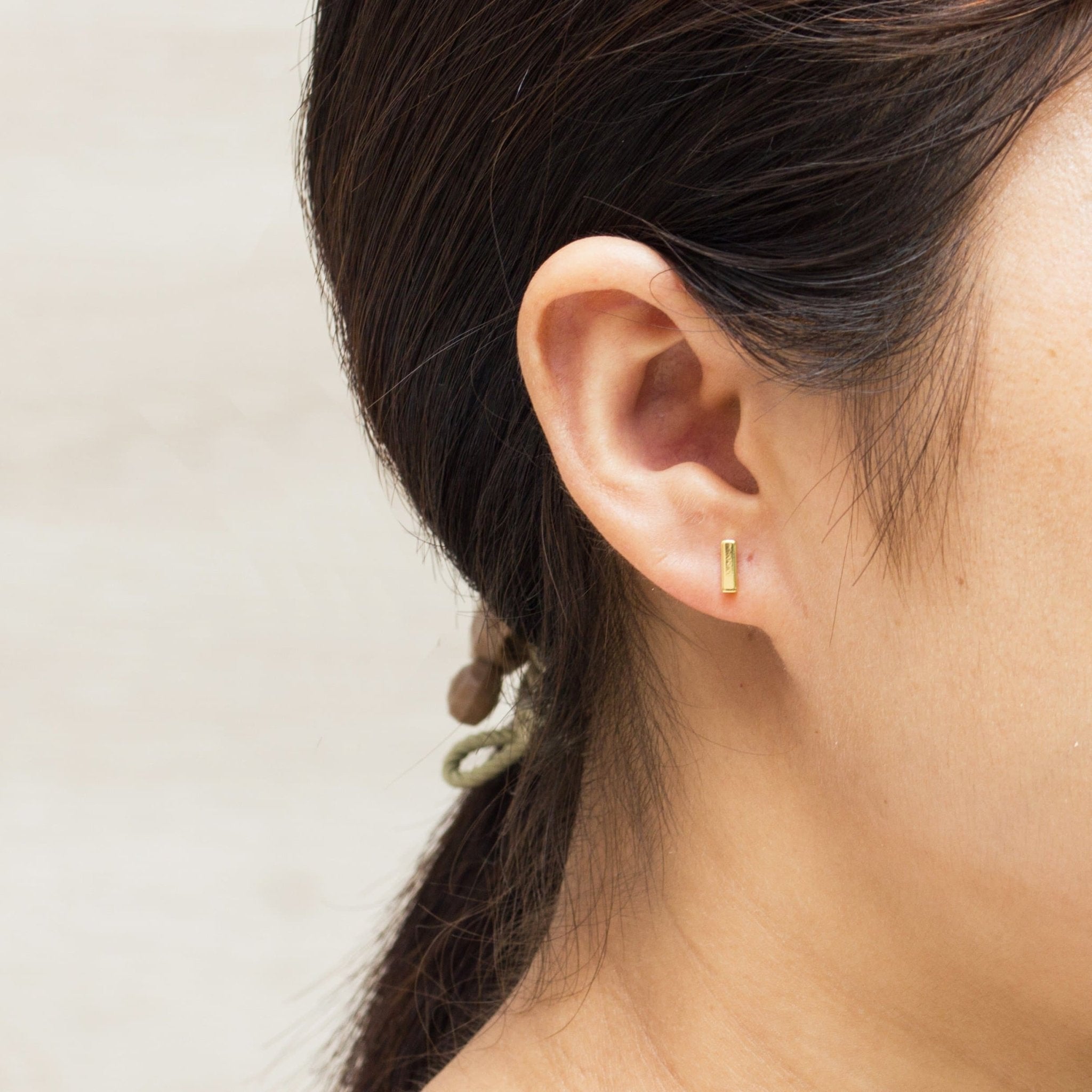 18k Gold Plated Bar Earrings
