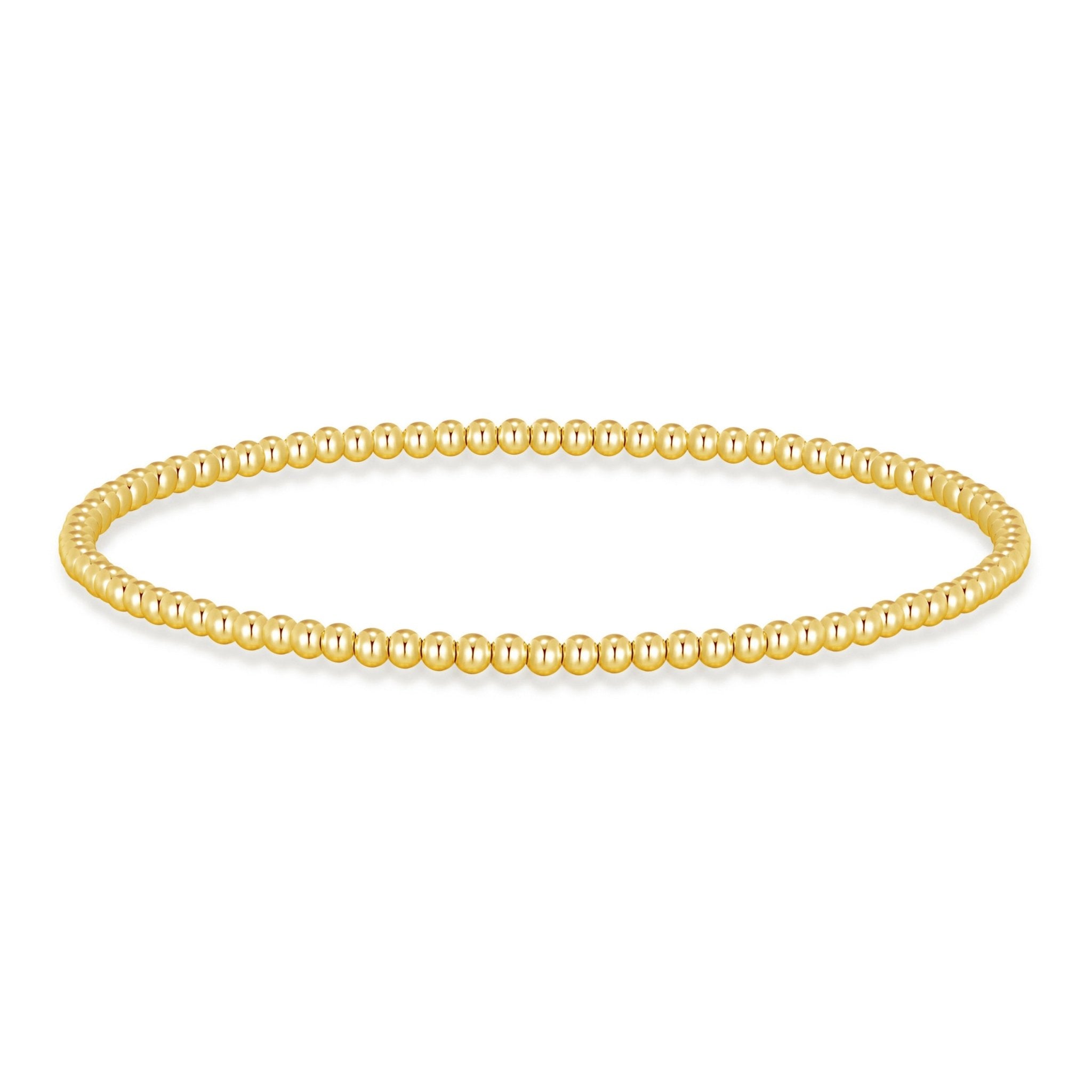 18k Gold Plated Small Beaded Stretch Bracelet