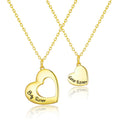 18k Gold Plated Big Sister and Little Sister Necklace Set