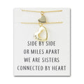 18k Gold Plated Big Sister and Little Sister Necklace Set with Quote Card