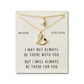 18k Gold Plated Big Sister Little Sister Piece of My Heart Necklace Set