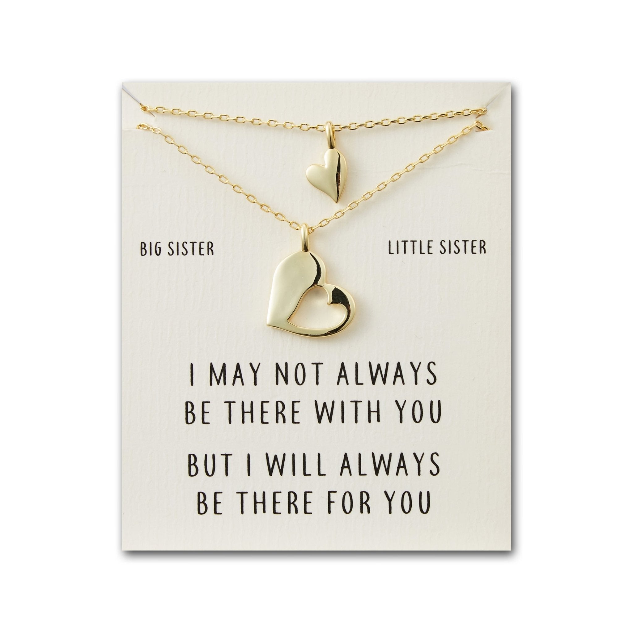 18k Gold Plated Big Sister Little Sister Piece of My Heart Necklace Set
