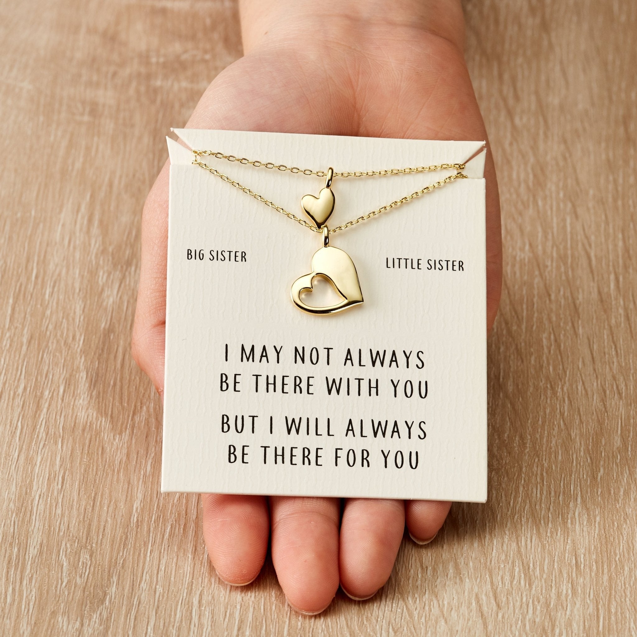 18k Gold Plated Big Sister Little Sister Piece of My Heart Necklace Set