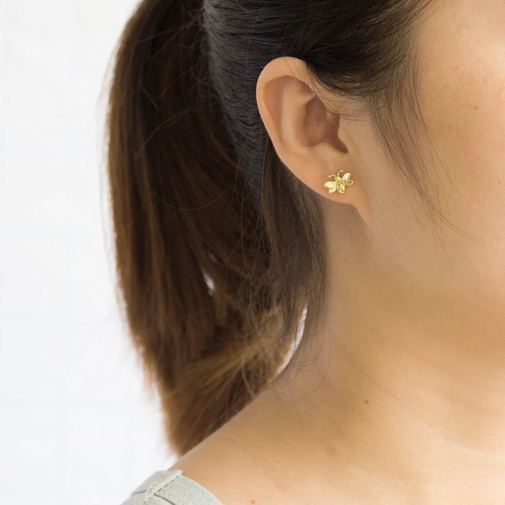 18k Gold Plated Bumble Bee Earrings