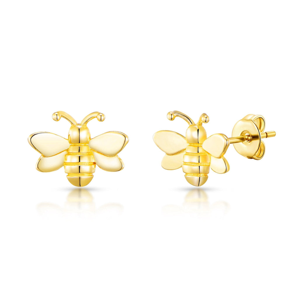 18k Gold Plated Bumble Bee Earrings