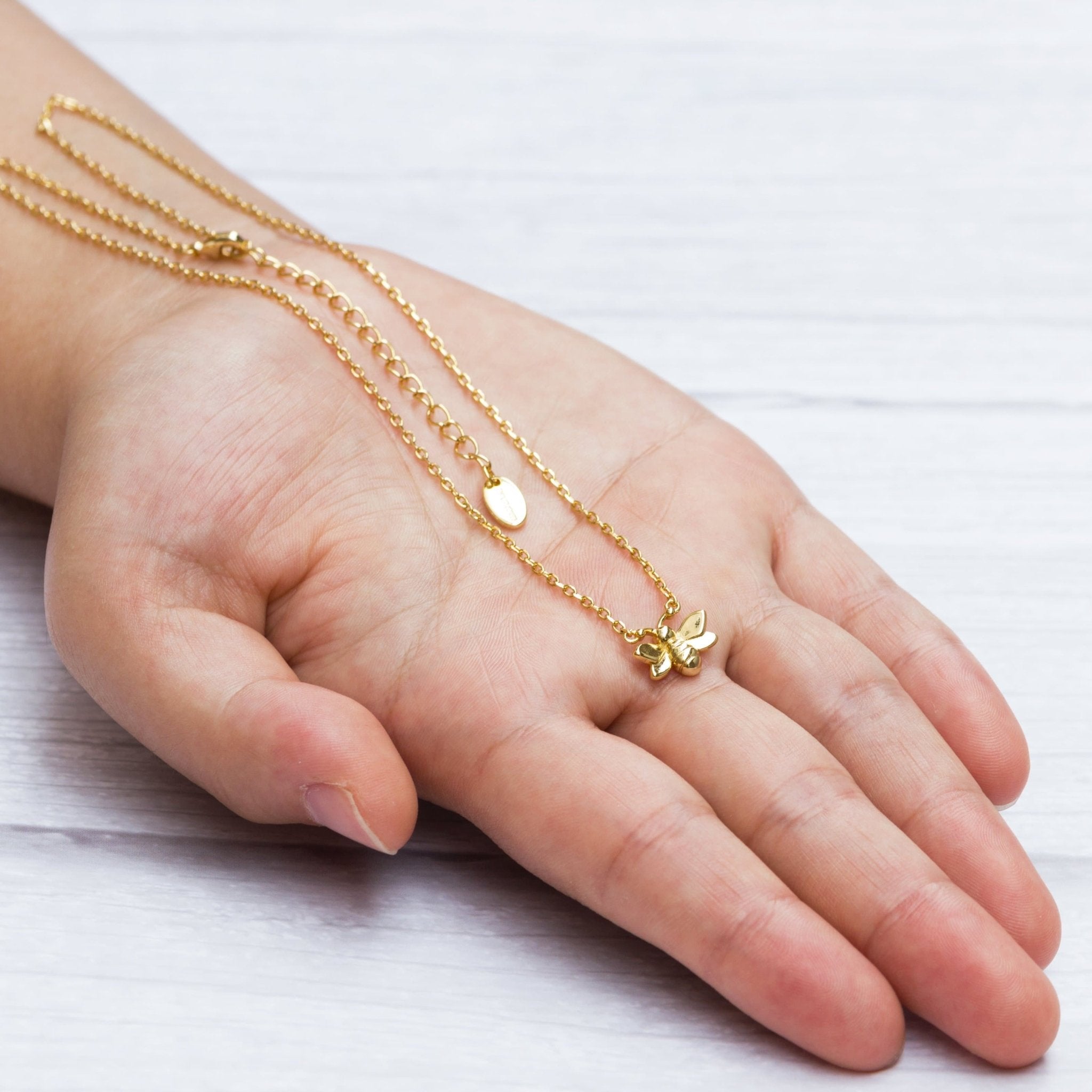 18k Gold Plated Bumble Bee Necklace