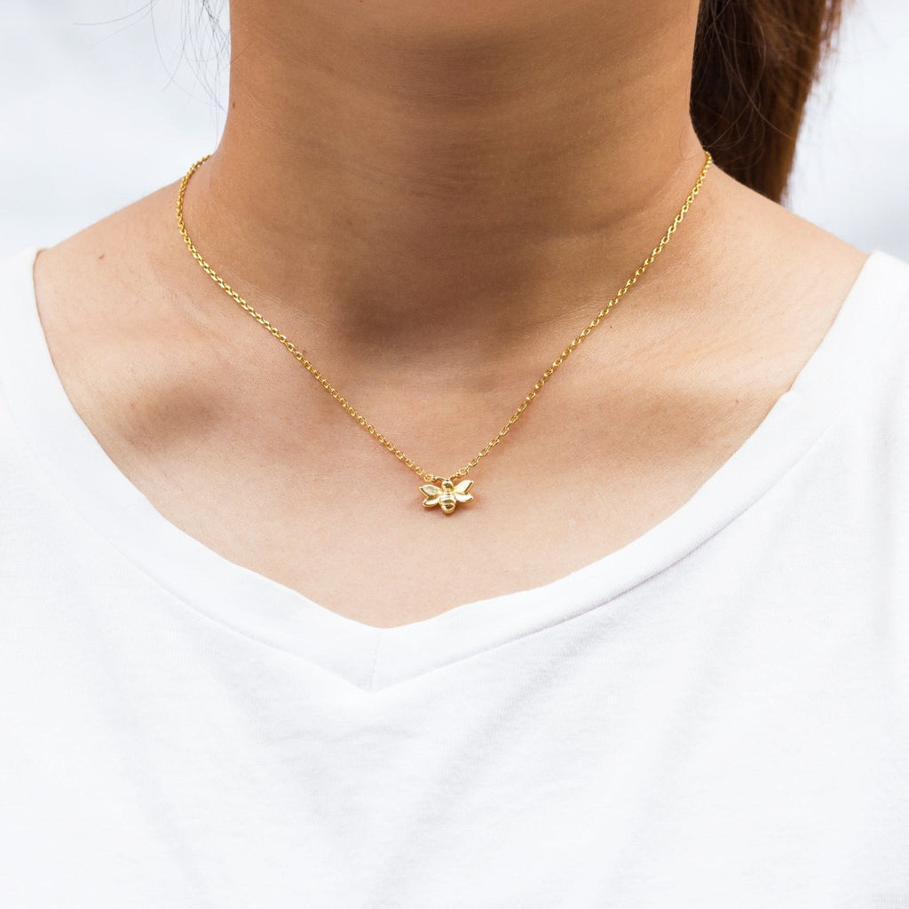 18k Gold Plated Bumble Bee Necklace