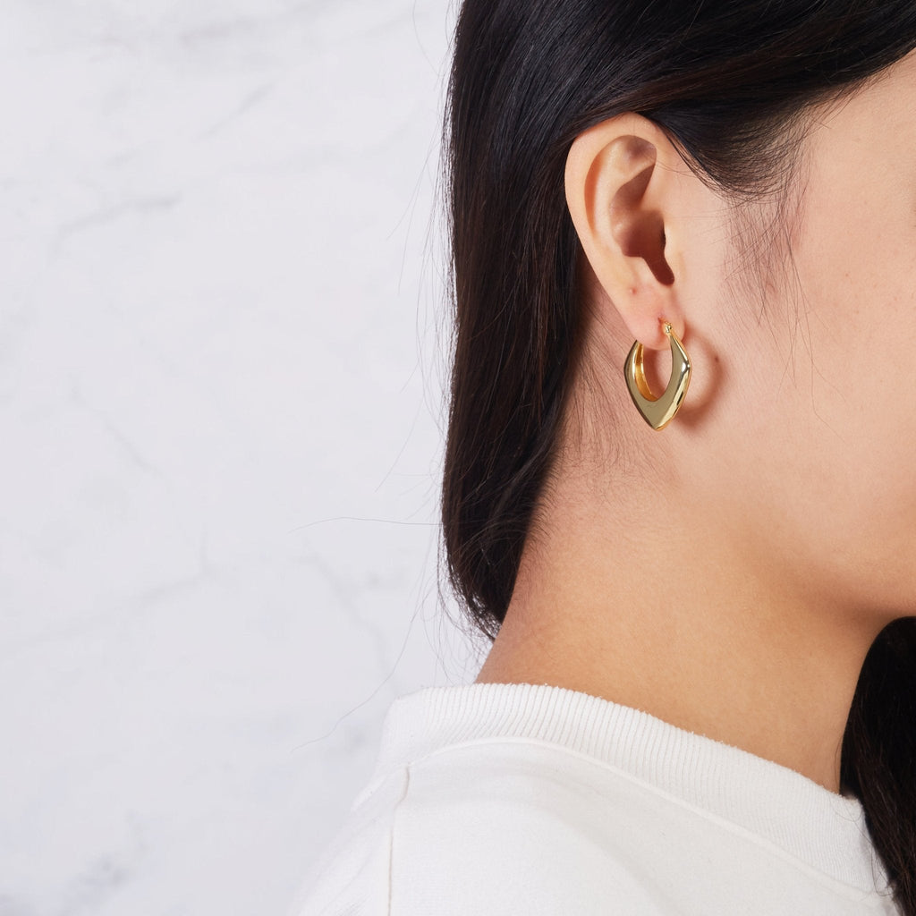 18k Gold Plated Chunky Hoop Earrings