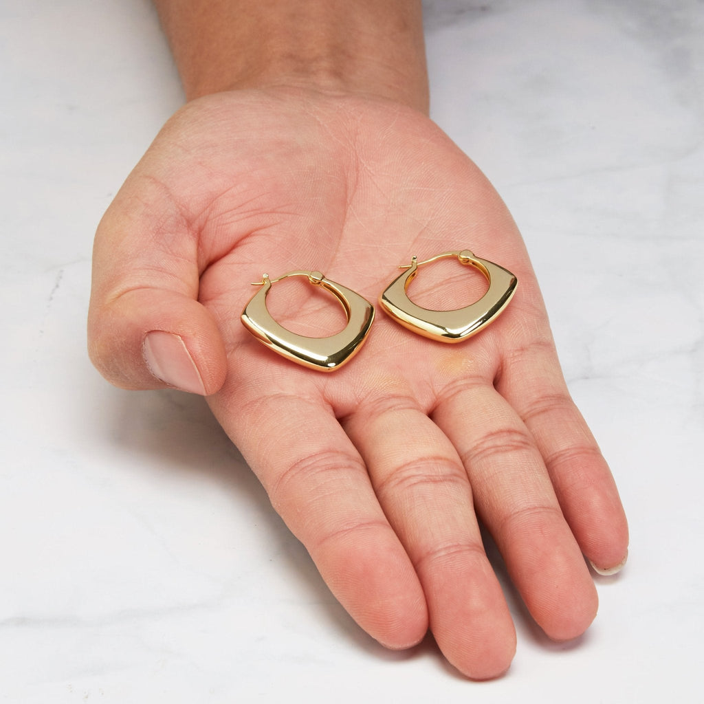 18k Gold Plated Chunky Hoop Earrings