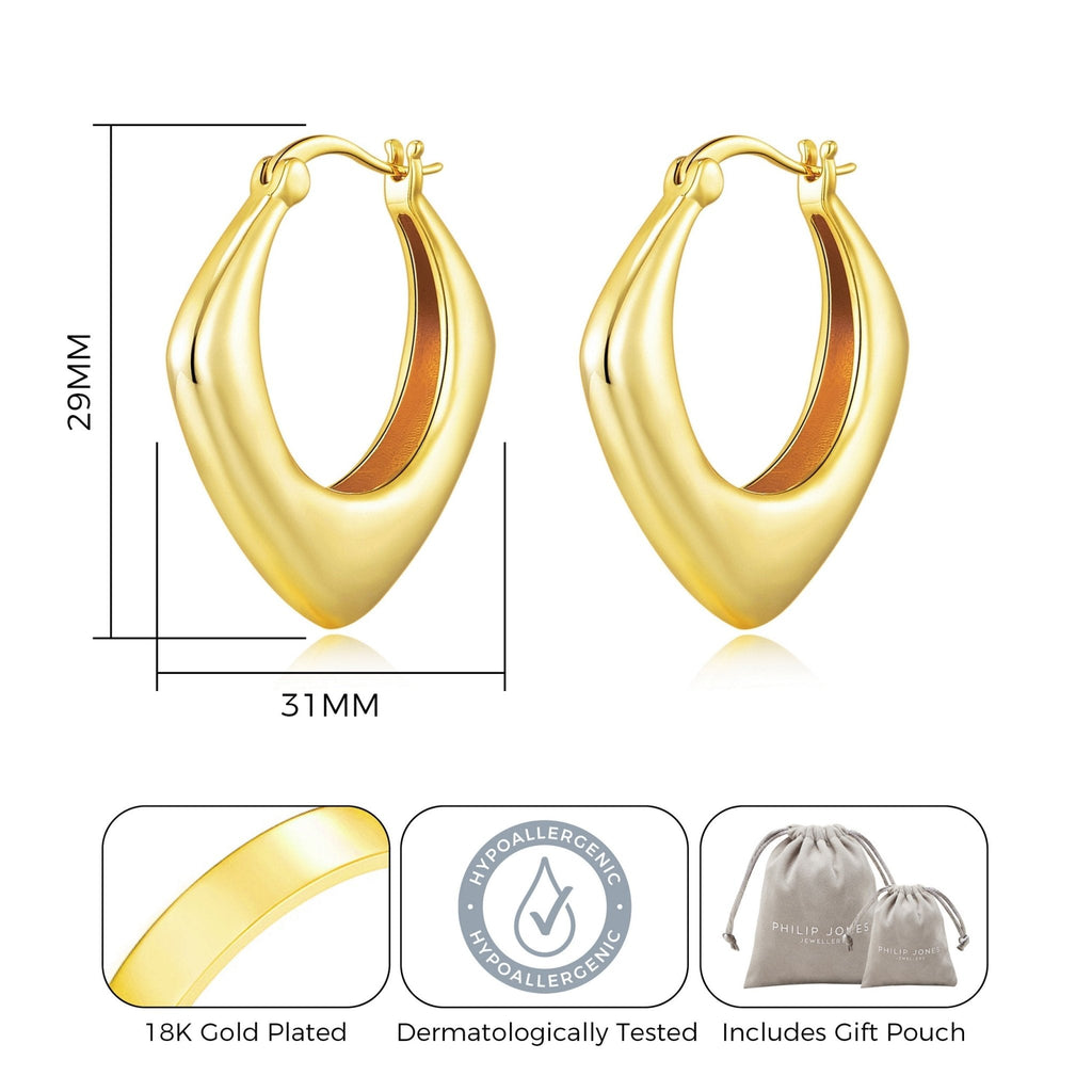 18k Gold Plated Chunky Hoop Earrings