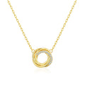 18k Gold Plated Circle Knot Necklace Created with Zircondia® Crystals