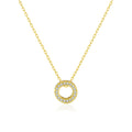 18k Gold Plated Circle of Life Necklace Created with Zircondia® Crystals