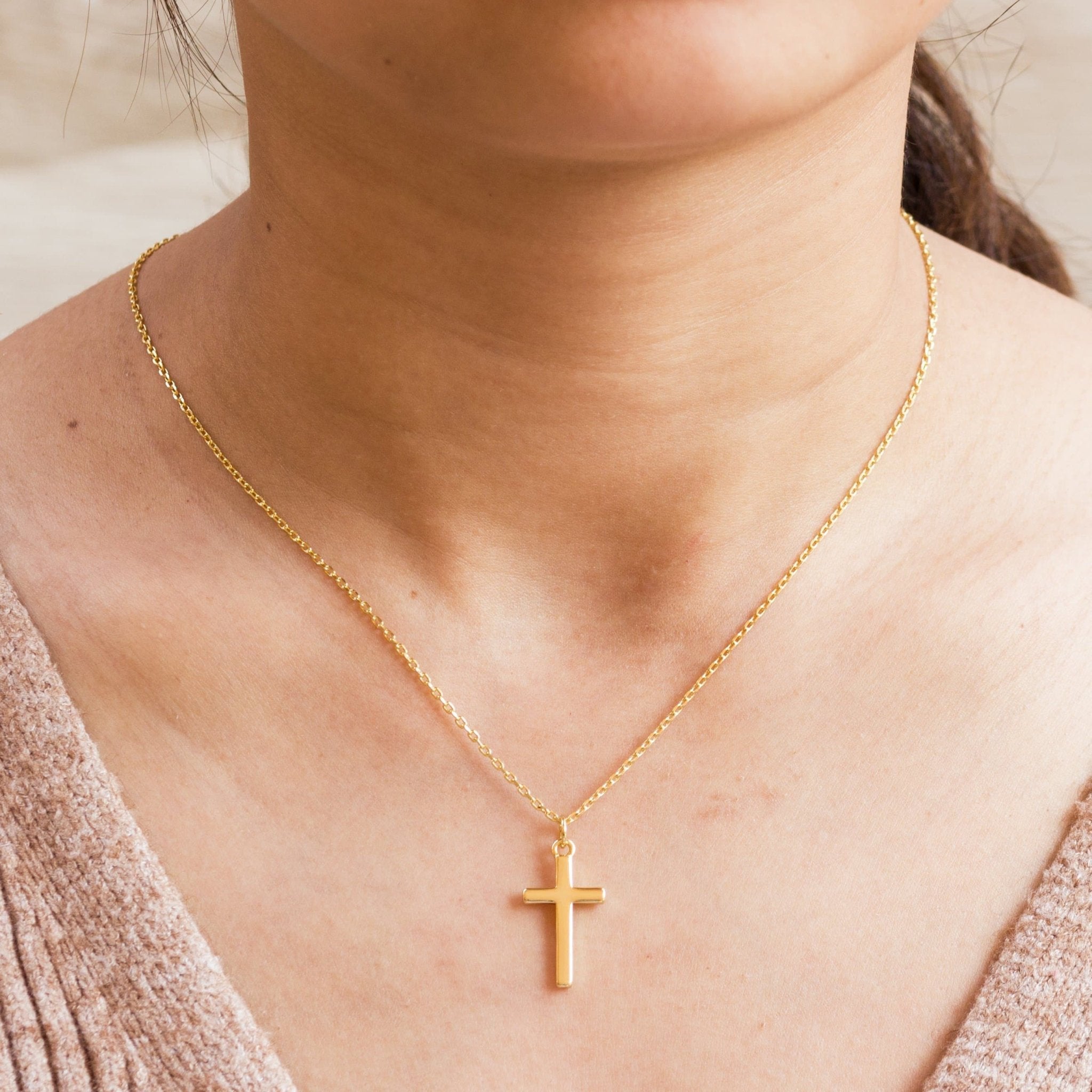 18k Gold Plated Cross Necklace