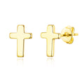 18k Gold Plated Cross Stud Earrings