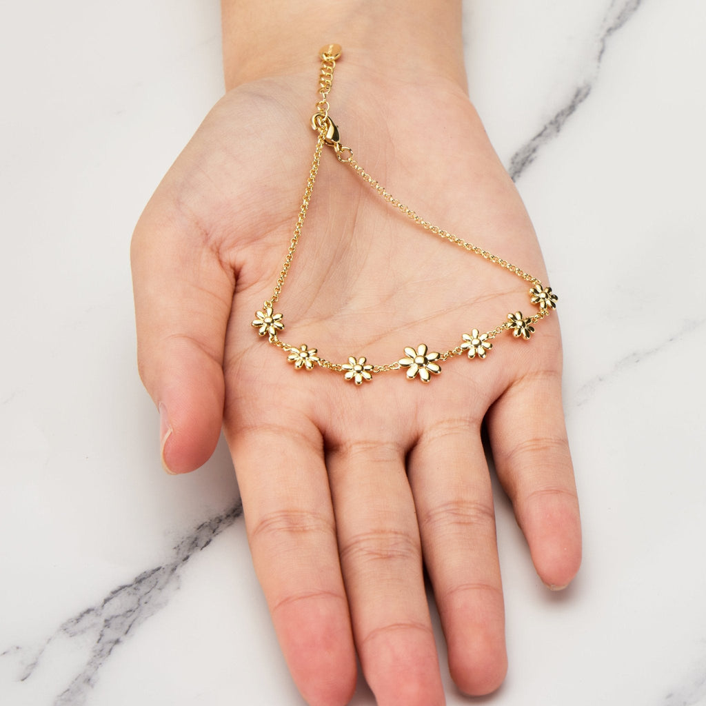 18k Gold Plated Daisy Bracelet