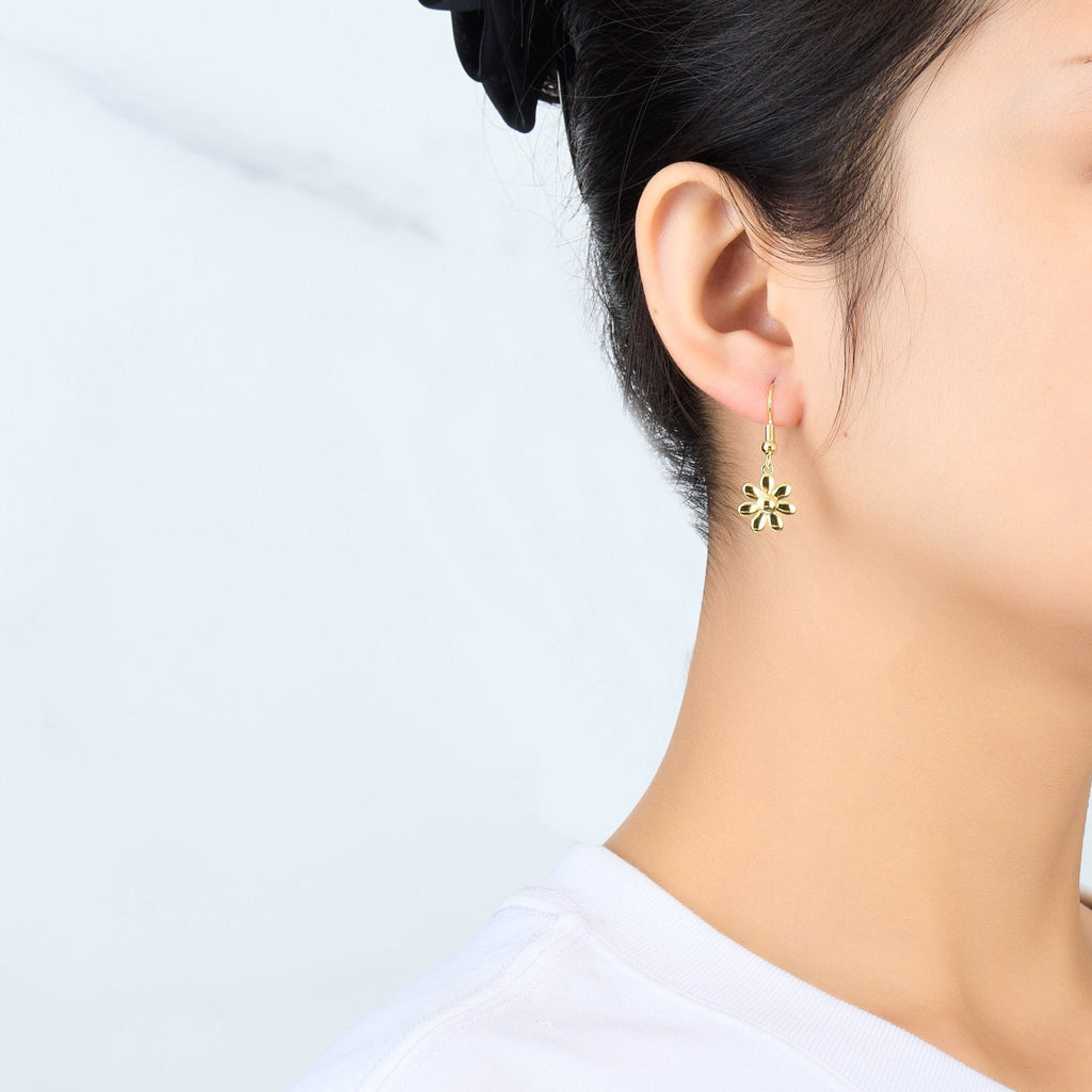 18k Gold Plated Daisy Drop Earrings