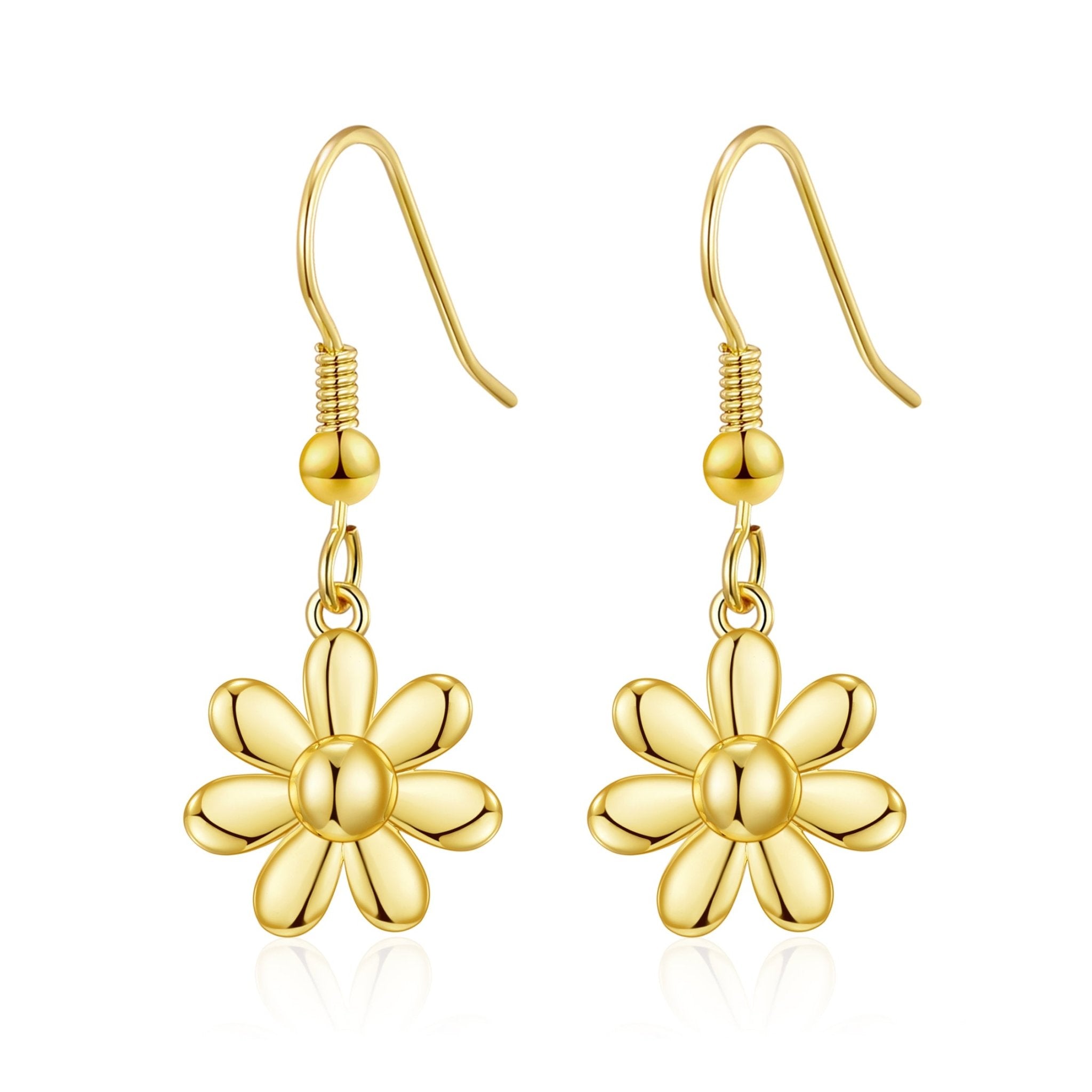 18k Gold Plated Daisy Drop Earrings