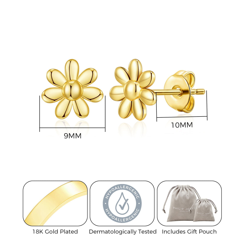 18k Gold Plated Daisy Earrings